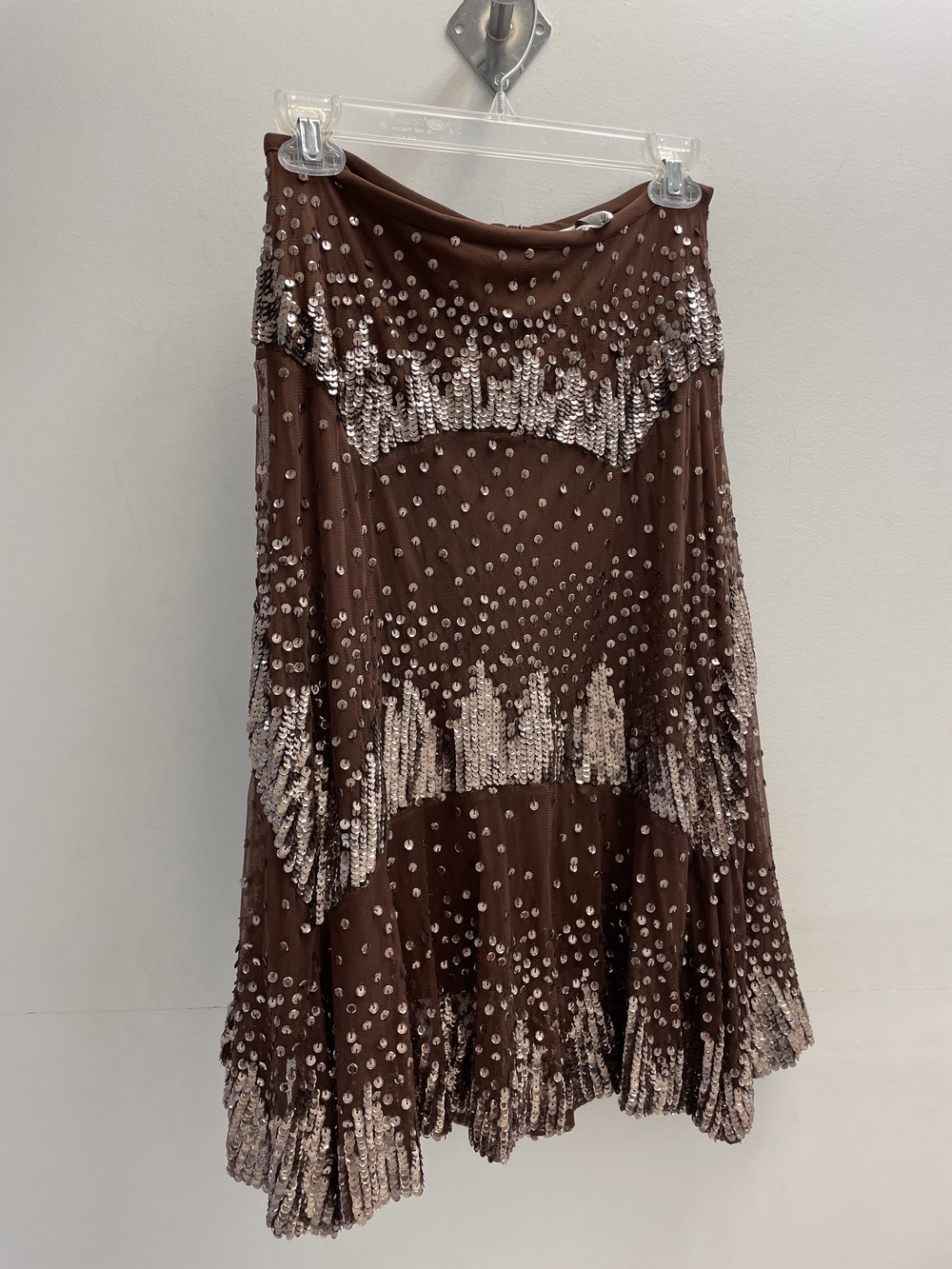 Spiegel Brown Sequin-Embellished Circle Skirt